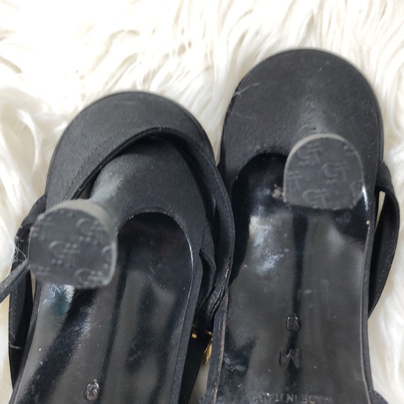 Vintage Rossimoda black sue shoe embellished rhinestone and buckles Sz 9 m - Picture 8 of 9